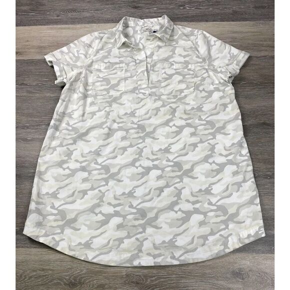 Vineyard Vines Dresses & Skirts - Vineyard Vines Margo‎ Camo Utility Shirt Dress Plus Size 20 Preppy Casual